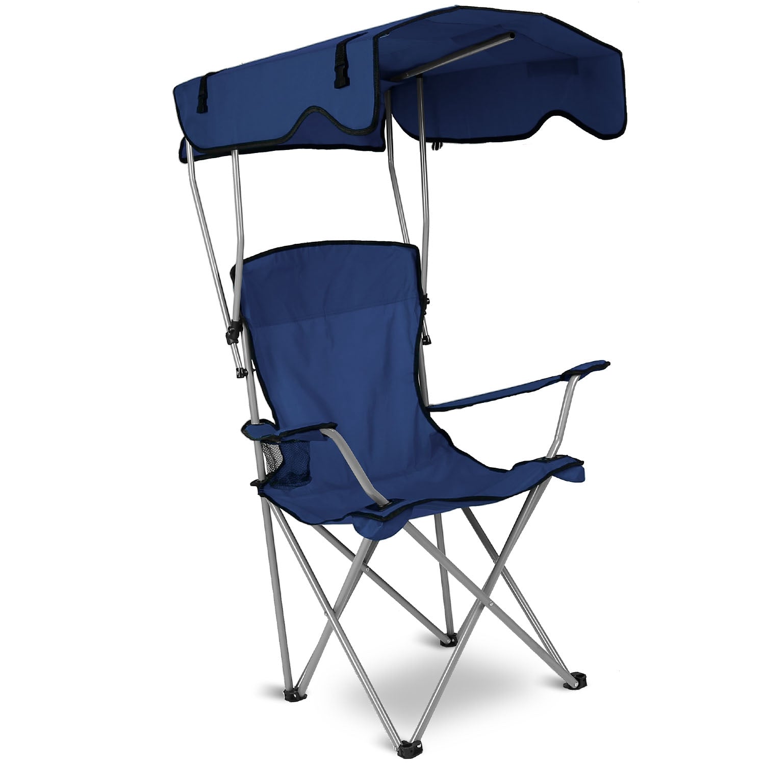 1Pc Foldable Camping Chair With Canopy Cup Holder 330LBS Max Load Folded As A Carry Bag Fedex Shipping